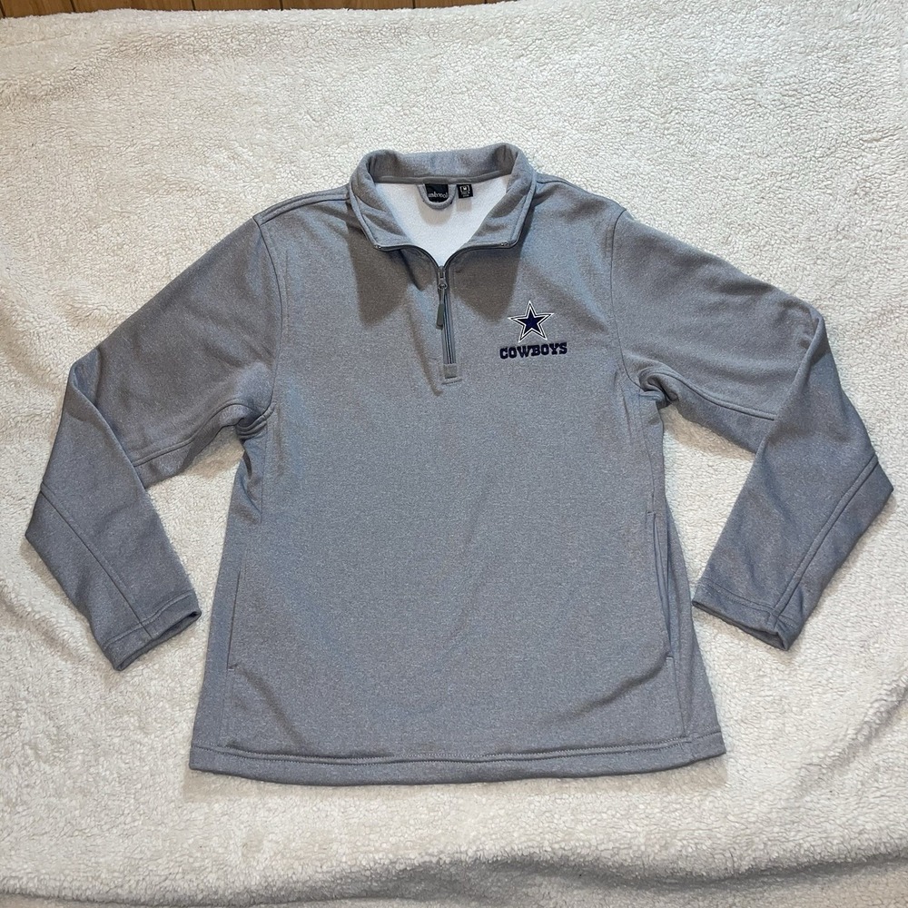 Dunbrooke Dallas Cowboys Gray 1/4 Zip Jacket Pullover Football Men's M